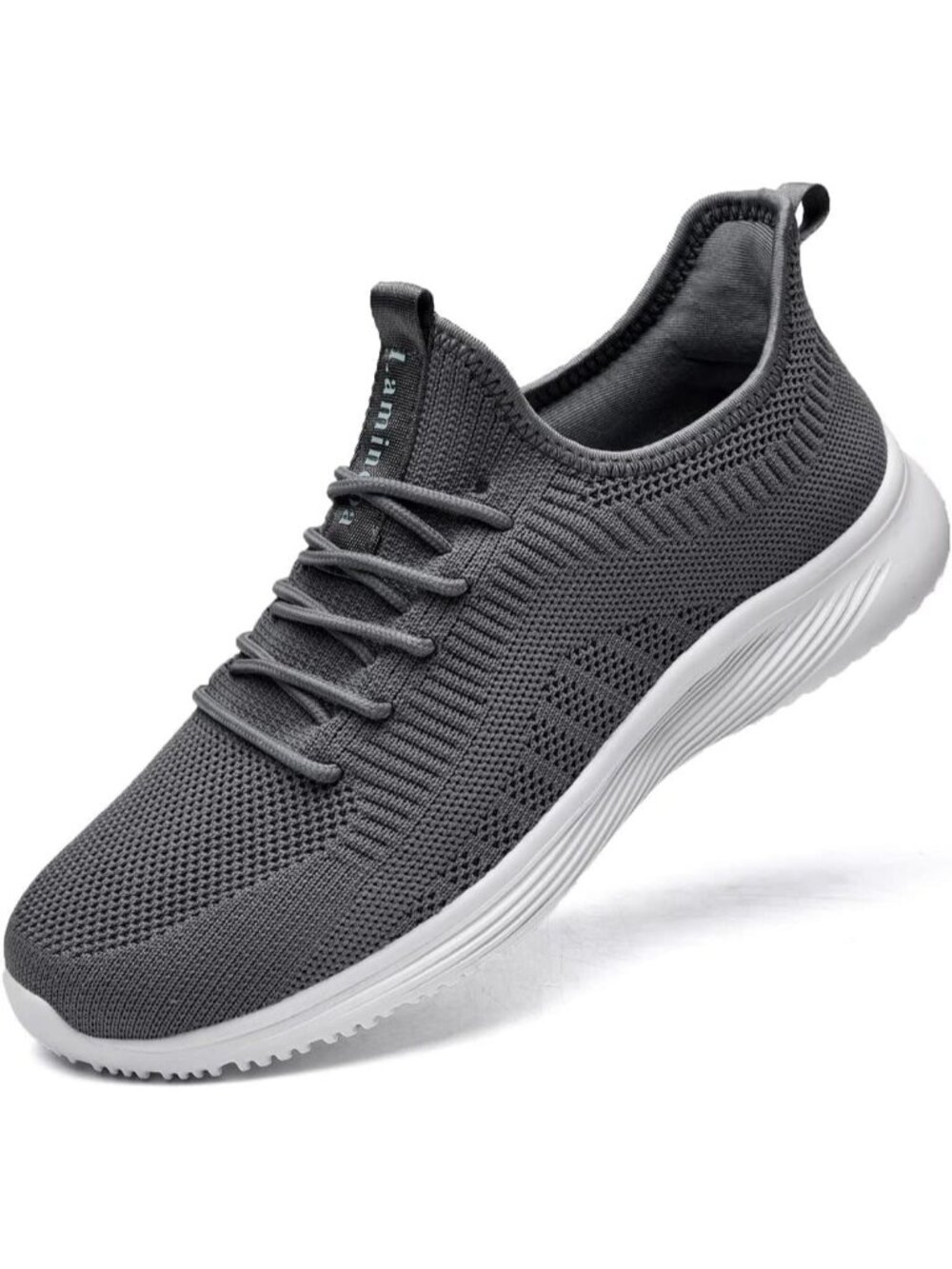 Women's Grey Mesh Slip On Walking Non Slip Running Lightweight Fashion Sneaker